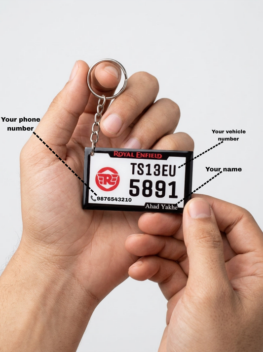 Number Plate Keychain Ring