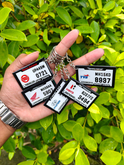 Number Plate Keychain Ring
