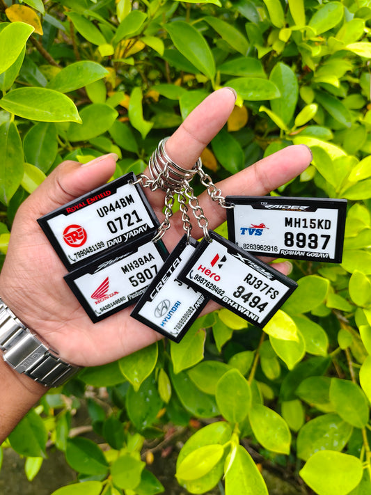 Number Plate Keychain Ring