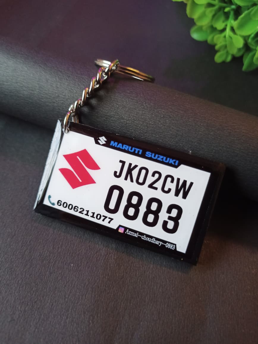 Number Plate Keychain Ring