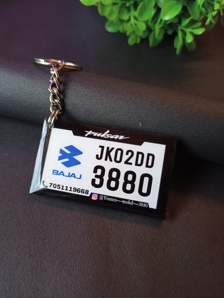 Number Plate Keychain Ring