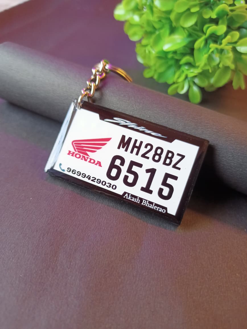 Number Plate Keychain Ring