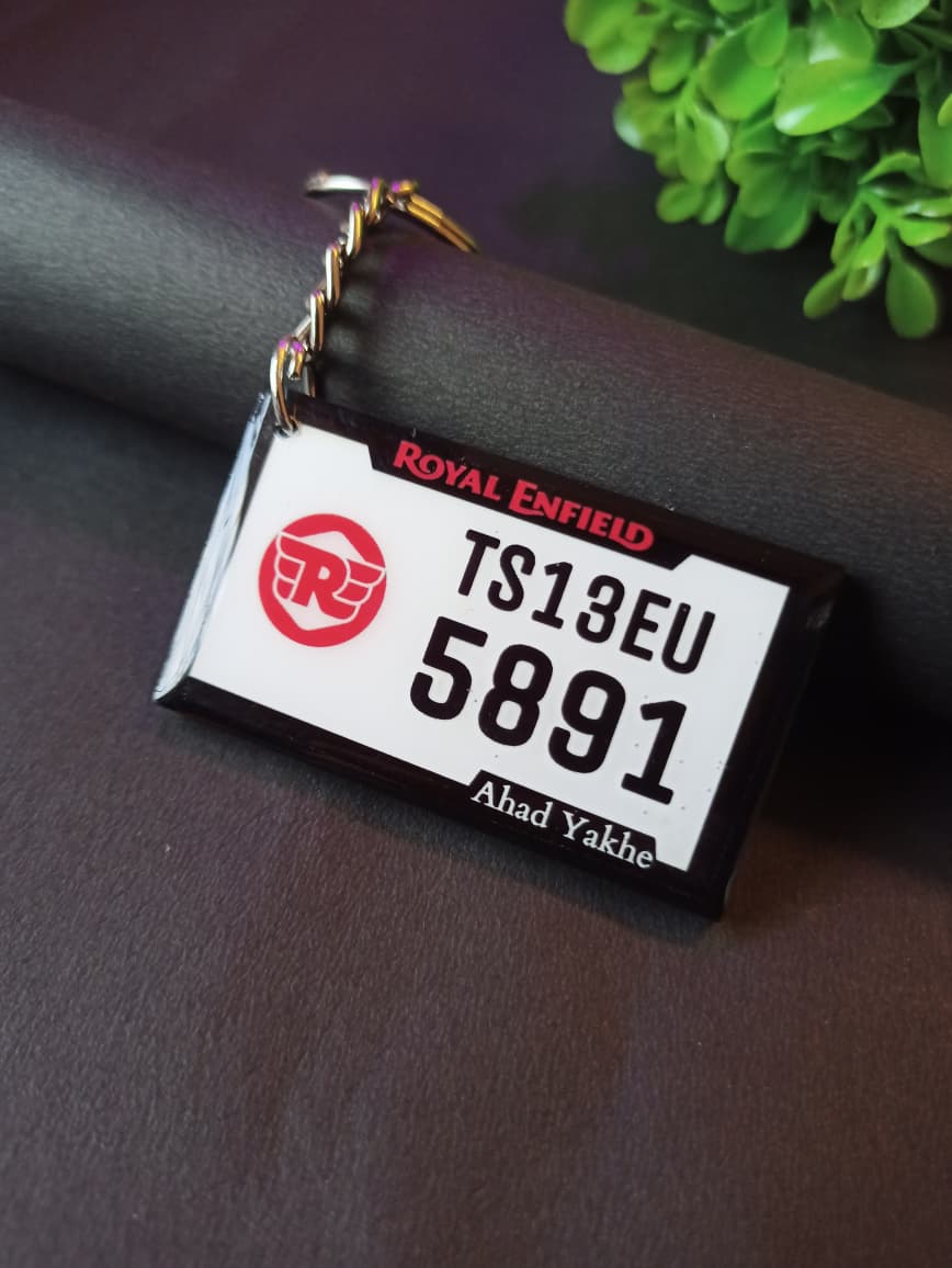Number Plate Keychain Ring